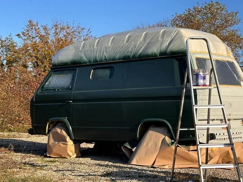 T3 Camper grün lackieren